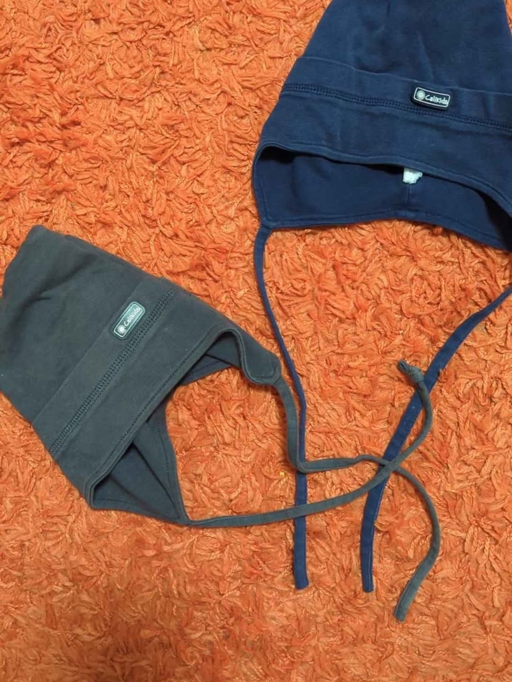 Cali Kids 100% Cotton Earflap Beanies / Hats Set of 2 (3-5 Years)